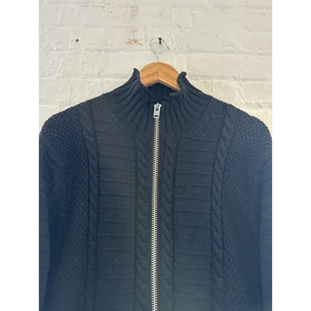 Yohji Yamamoto Zip Up Wool Cableknit Jacket